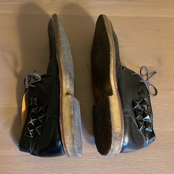 Marc Jacobs Black Leather Studded Lace Up Booties - Women’s Size 7 - Picture 7 of 12